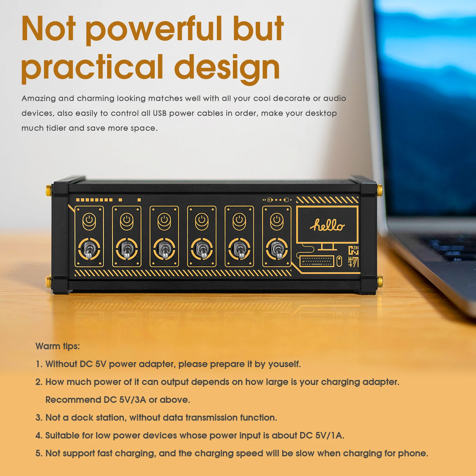 USB-разветвитель Douk Audio компактный с 6 USB-портами 15 Вт | Электроника
