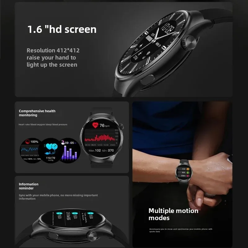 Новые умные часы Watch4Pro GT4 Bluetooth Call High Technology Черные спортивные для бега NFC мужчин и