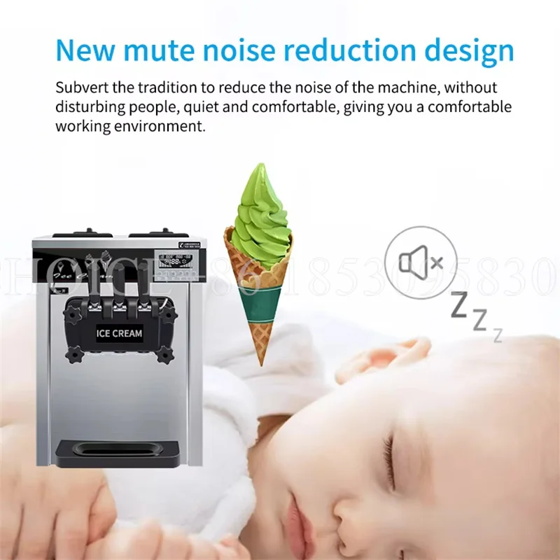 220 В/110 В настольная машина для мягкого мороженого коммерческая 2 + 1 3 вкуса