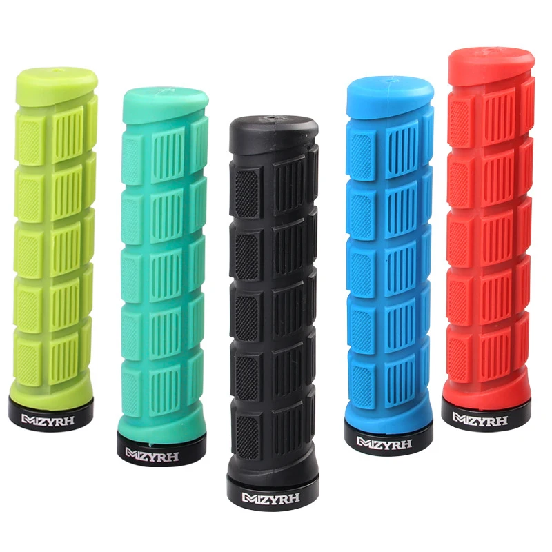 

1 Pair Bike Grips Handlebar Grips MTB Mountain Bike Cycle Bicycle Lock Aluminum Alloy Durable BMX Rubber Grip Anti-Slip Parts