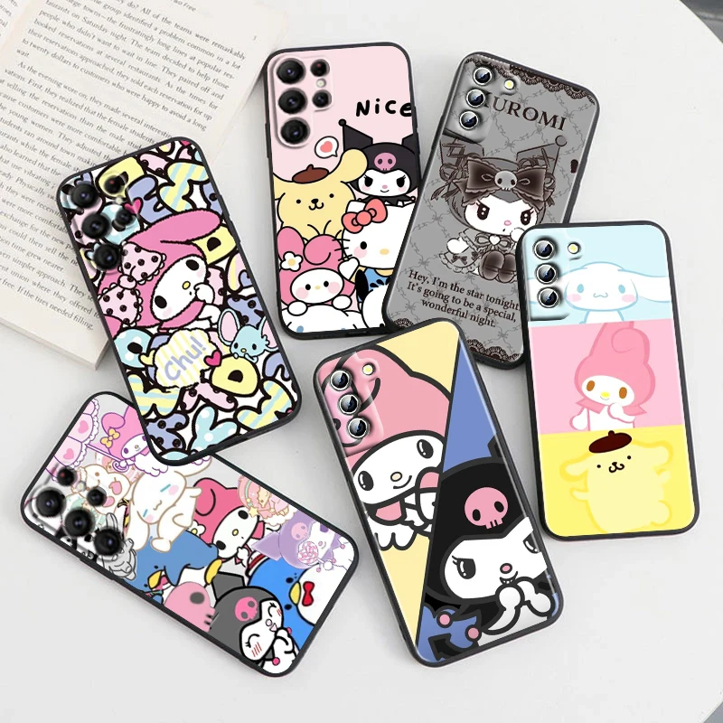 

Anime Kuromi Melody For Samsung Galaxy S23 S22 S21 S20 Ultra Plus Pro S10 S9 S8 S7 4G 5G Silicone Soft Black Phone Case Fundas