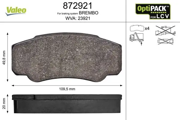

872921 rear brake pad for (disc brake) BOXER II JUMPER II JUMPER II DUCATO II (16 rim) 02 (16 rim) 02 (03 06)