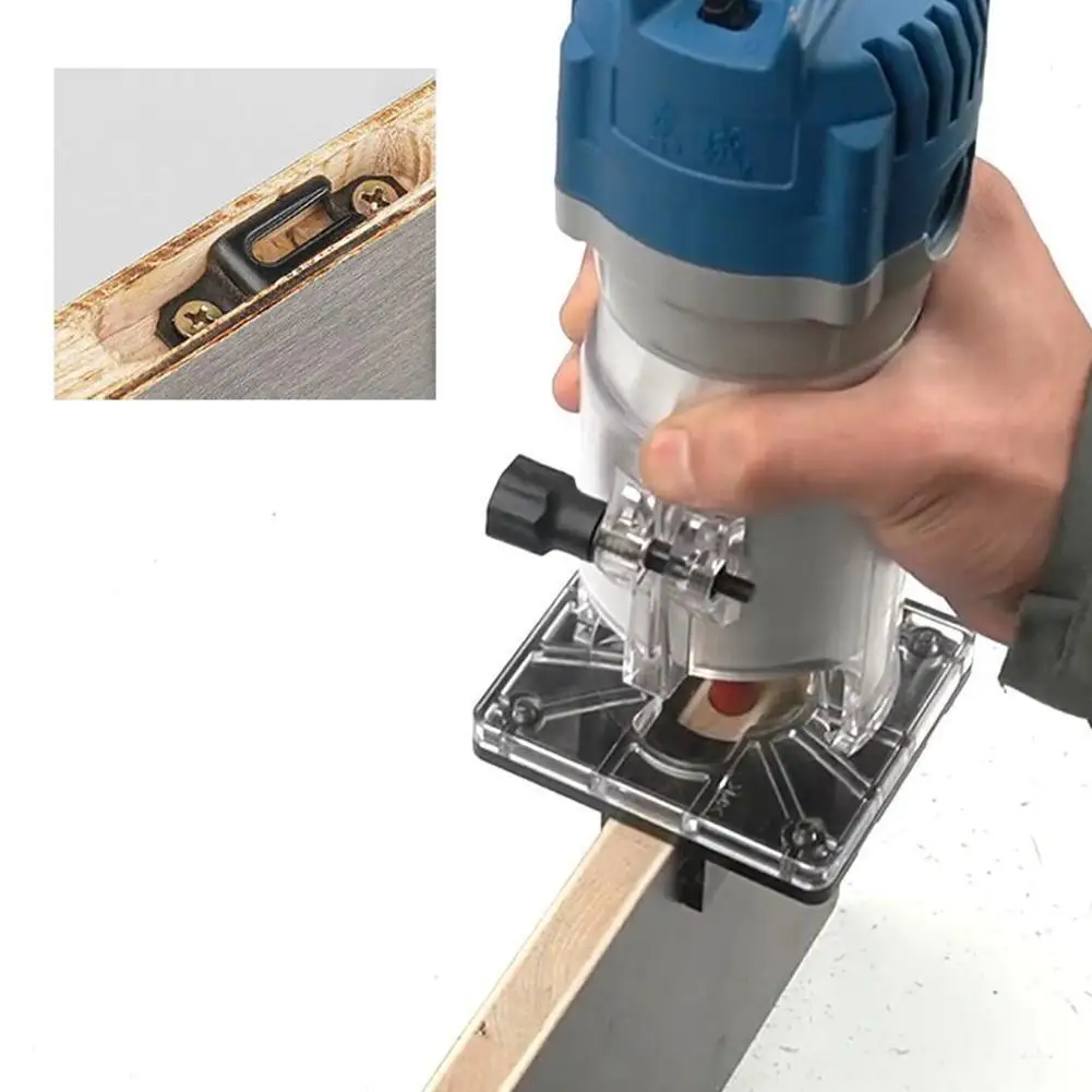 

2 In 1 Slotted Bracket For DIY Router Base Trimming Milling Machine Slotting Locator Invisible Punch Locator Tool Accessories