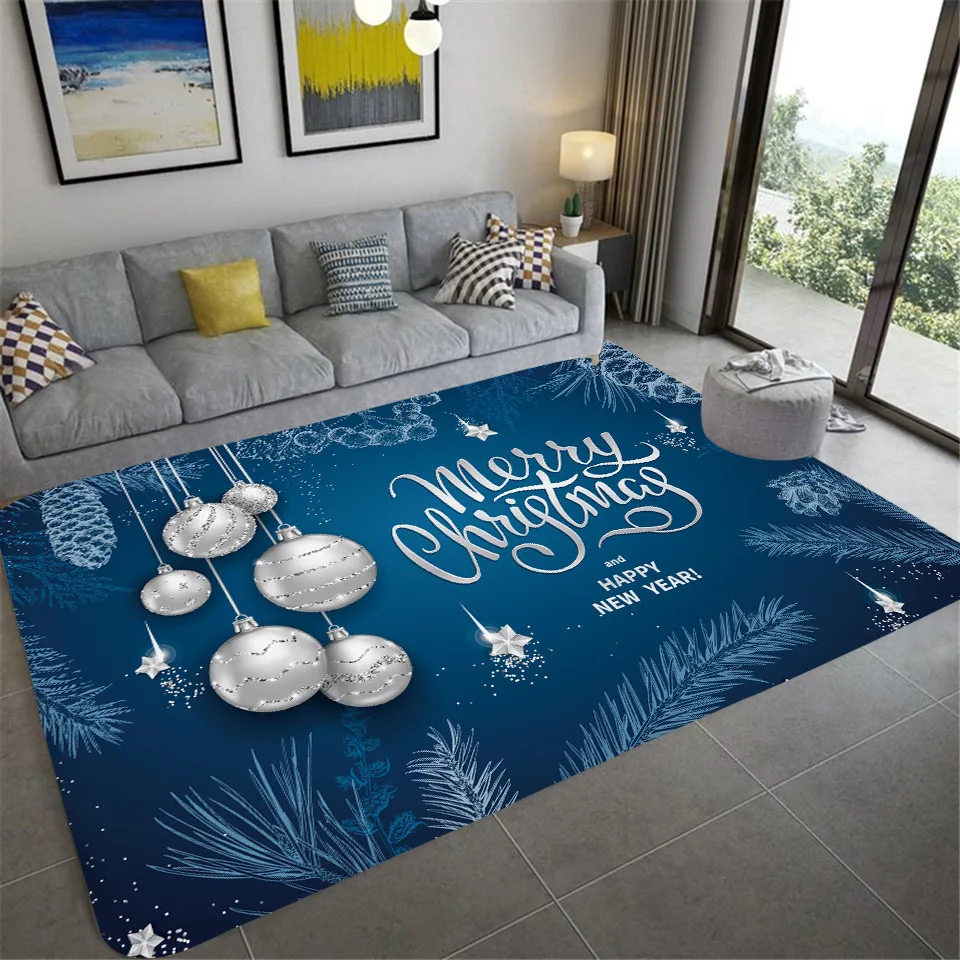 

Christmas Home Floor Mat Anti-slip Living Room Christmas Decoration Carpet Dirt-resistant Household Floor Mat