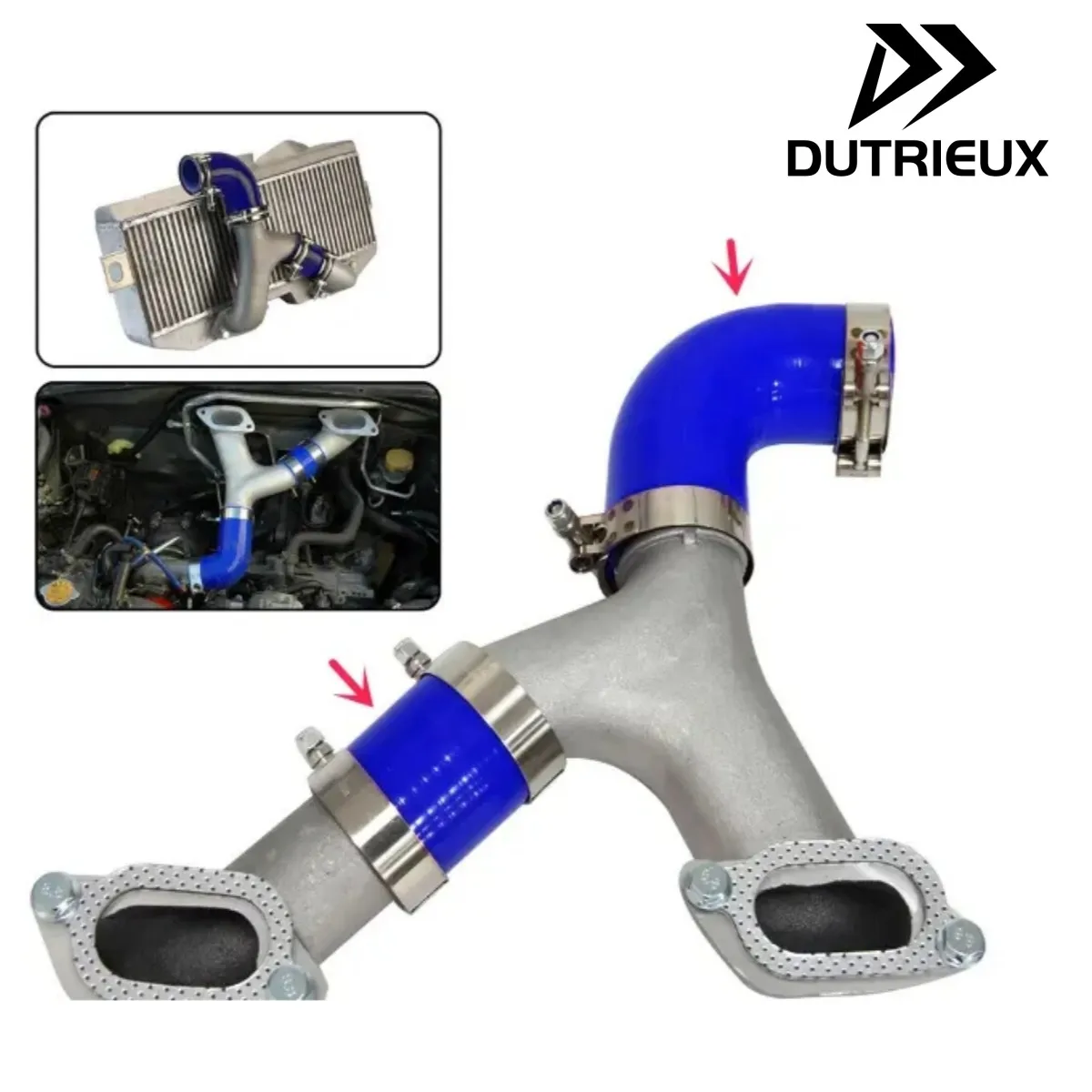 Фото Для 2002-2017 Subaru WRX STI Forester XT силиконовый шланг Y-образной трубы интеркулера с верхним креплением №1