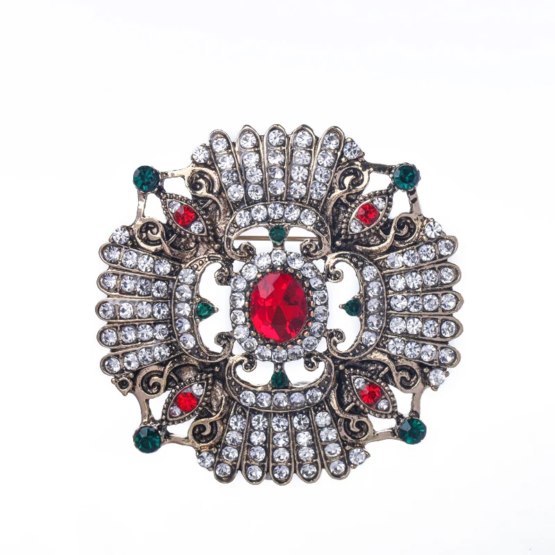 

Wuli&baby Vintage Rhinestone Cross Brooches For Women Unisex Palace Style Party Office Geometric Brooch Pin Gifts