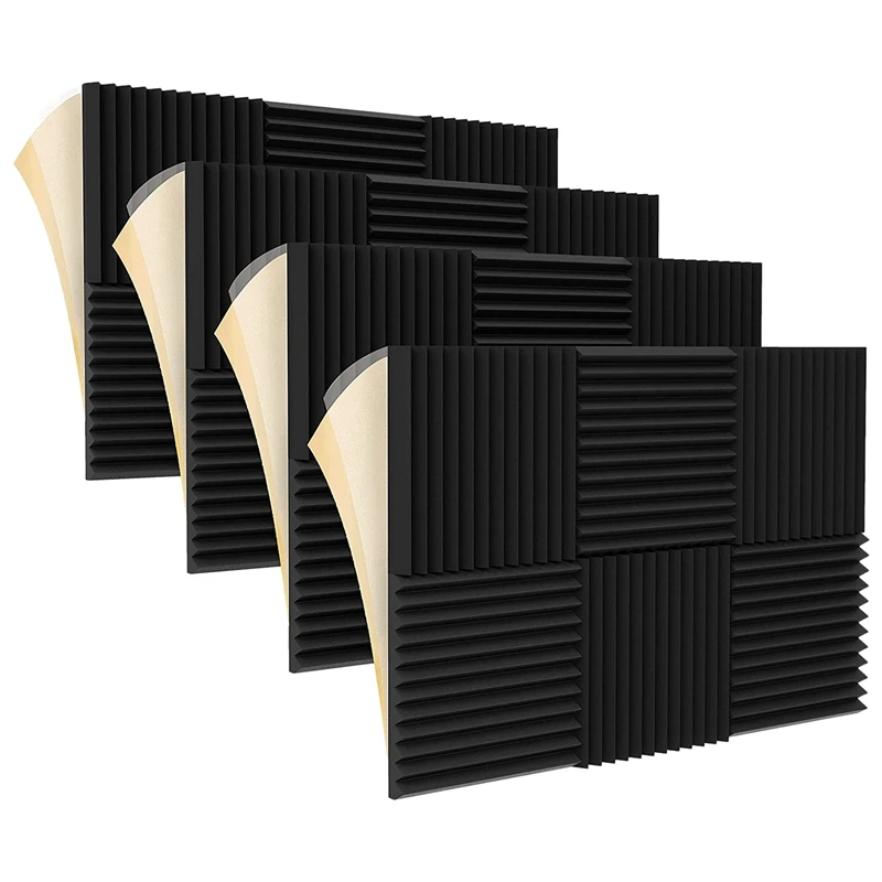 

Звукостойкие пенопластовые панели, акустические пенопластовые панели с высокой звукоизоляцией, самоклеящиеся и эластичные, 1x12x12 дюймов, 24 упаковки