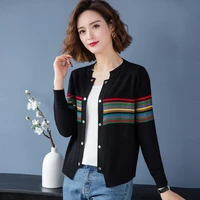 the new women winter sweater clothes set spring and autumn female cardigan loose color matching
