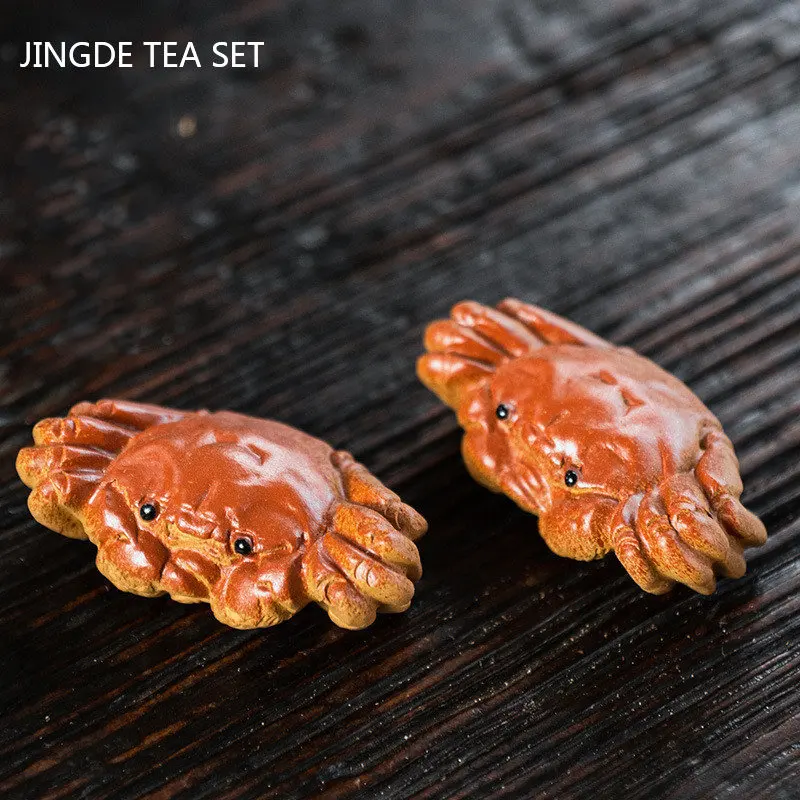 

Бутик ручной работы, Фиолетовый Глиняный чай, украшения для домашних животных, счастливое искусственное животное, чайная статуэтка, поделк...