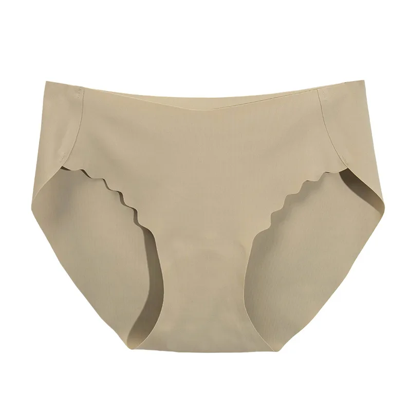 

Seamless Ice Silk Women Panties Women's Sexy Panty Briefs Solid Color Ruffles Breathable Thin Underwear Girls Mid Waist Lingerie
