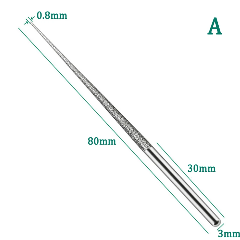 

Woodworking Tools Carving Needle Grinding Rods Mini Drill Diamond Electroplating Flat Head Lengthened Burrs Engraving Drilling