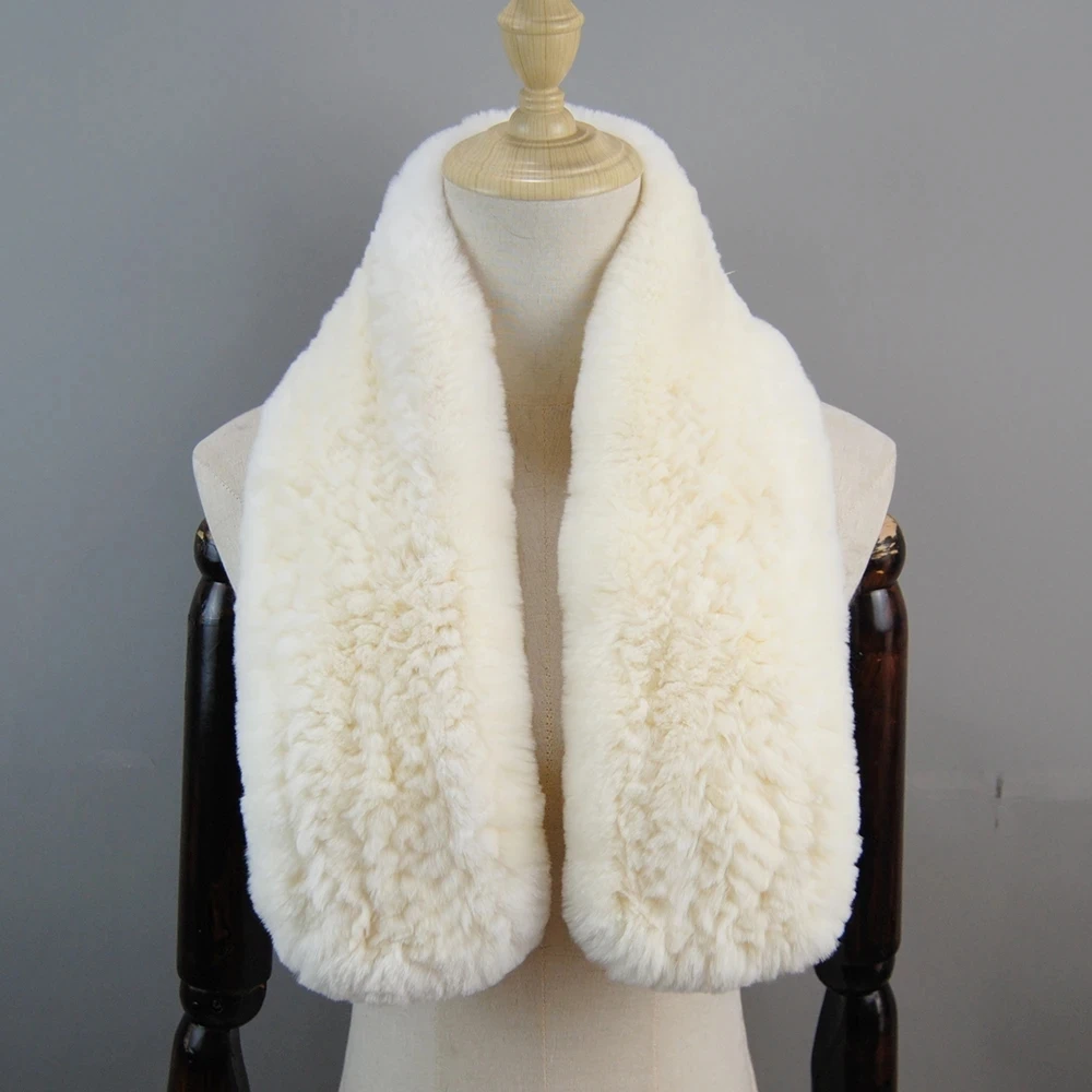 Новый российский зимний шарф из натурального меха кролика рекс женские зимние