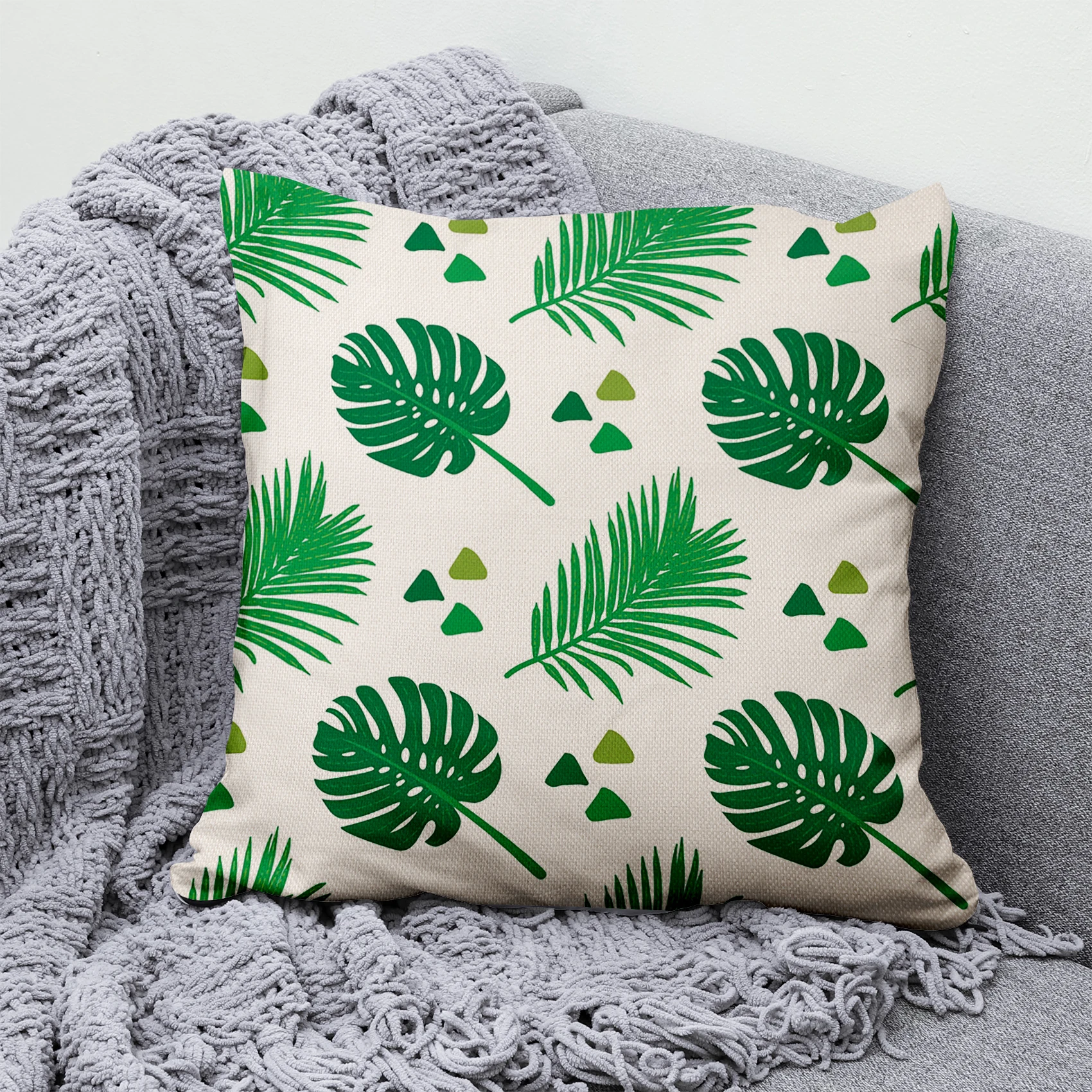 

Tropical Leaf Cushion Cover 45*45cm 40*40cm 50*50cm Polyester Throw Pillows Sofa Home Decor Decoration Decorative Pillowcase