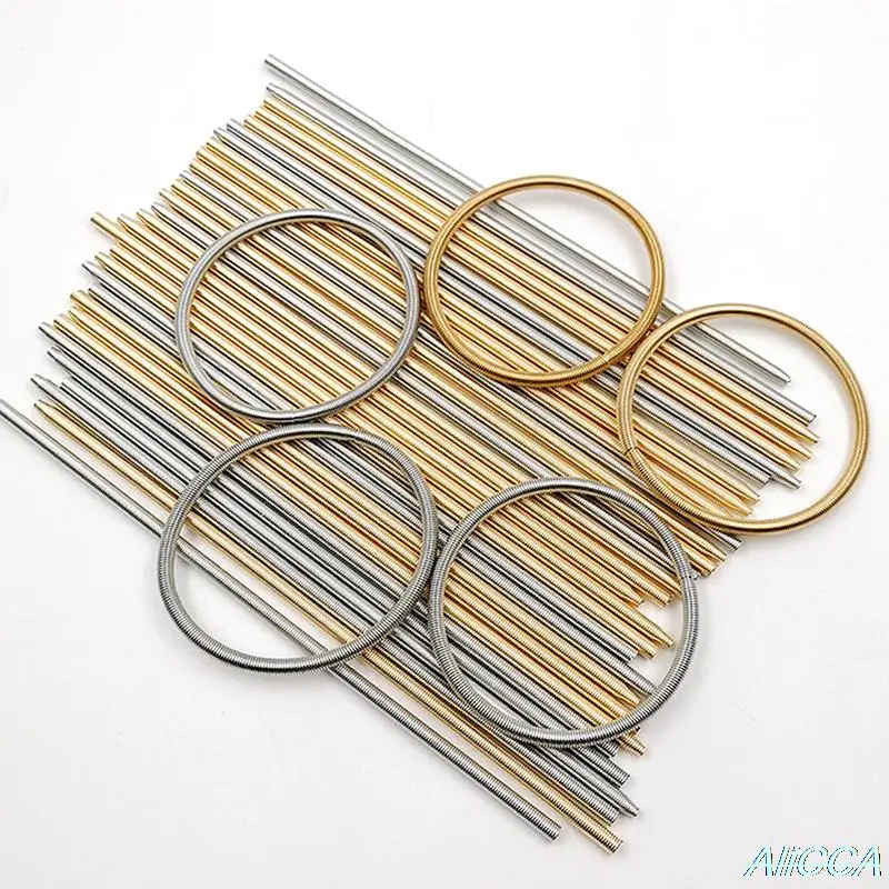 5PCS Spring Bracelets Decompress Massage Rings Stainless Steel Jewelry New