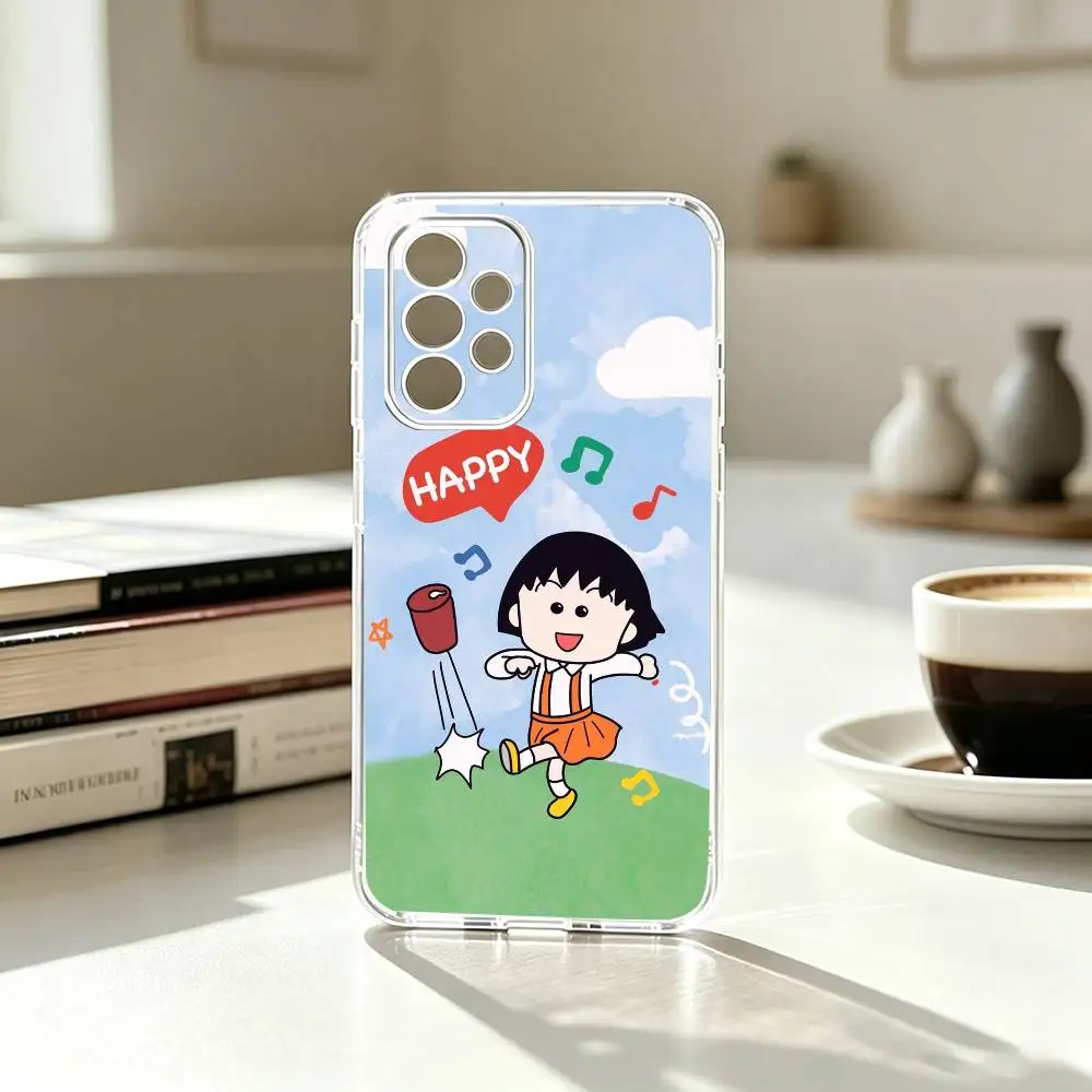 Прозрачный чехол для телефона Samsung S25, S24, S21, S22, S23, S30, Ultra, S20, Plus, Fe с мультяшным дизайном Chibi Maruko-chan (art.: 3920db32eeafa) - 3920db32eeafa