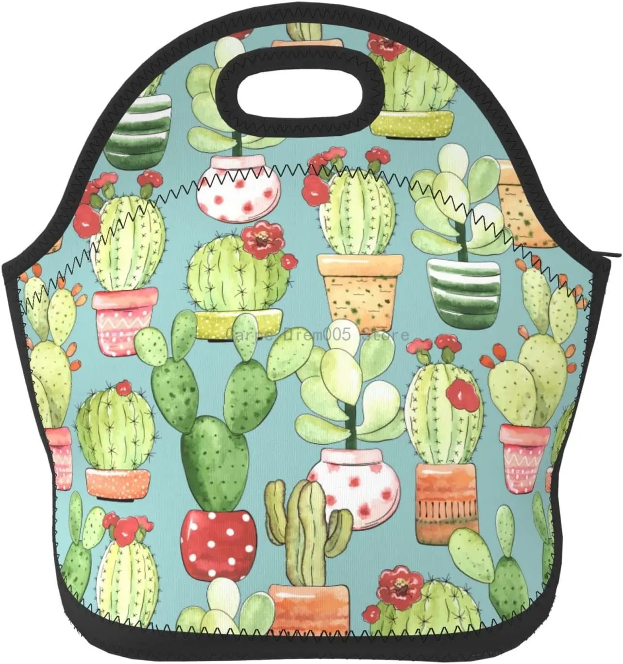 

Green Cactus High Capacity Lunch Tote Insulated Lunchbox for Women Adults Teens Students