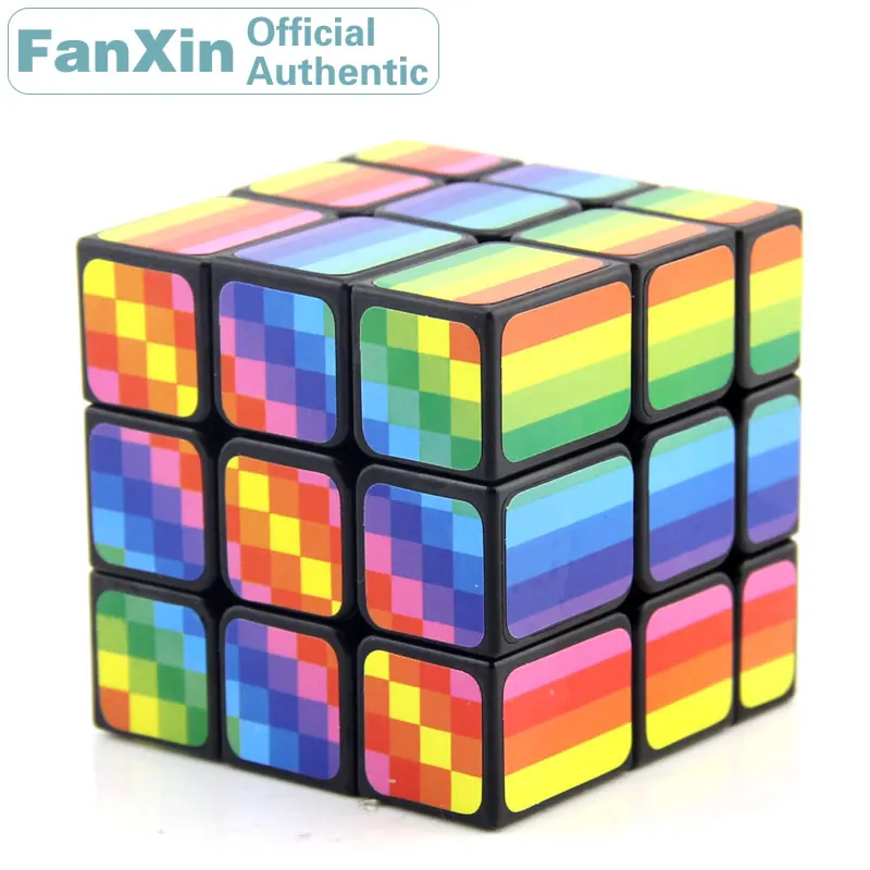

[Picube] FanXin Радужный цветной зеркальный 3x3x3 магический куб 3x3 профессиональный скоростной пазл извивающийся мозг Развивающие игрушки для детей