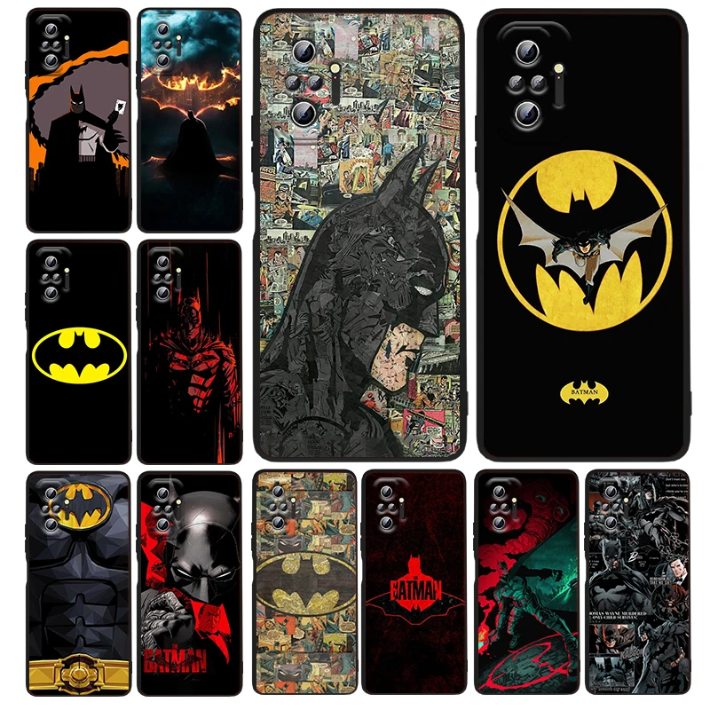 

Justice Cute Batman Heroes Phone Case For Xiaomi Redmi Note 12 11E 11S 11 11T 10 10S 9 9T 9S 8T 8 Pro Plus 5G Black Funda