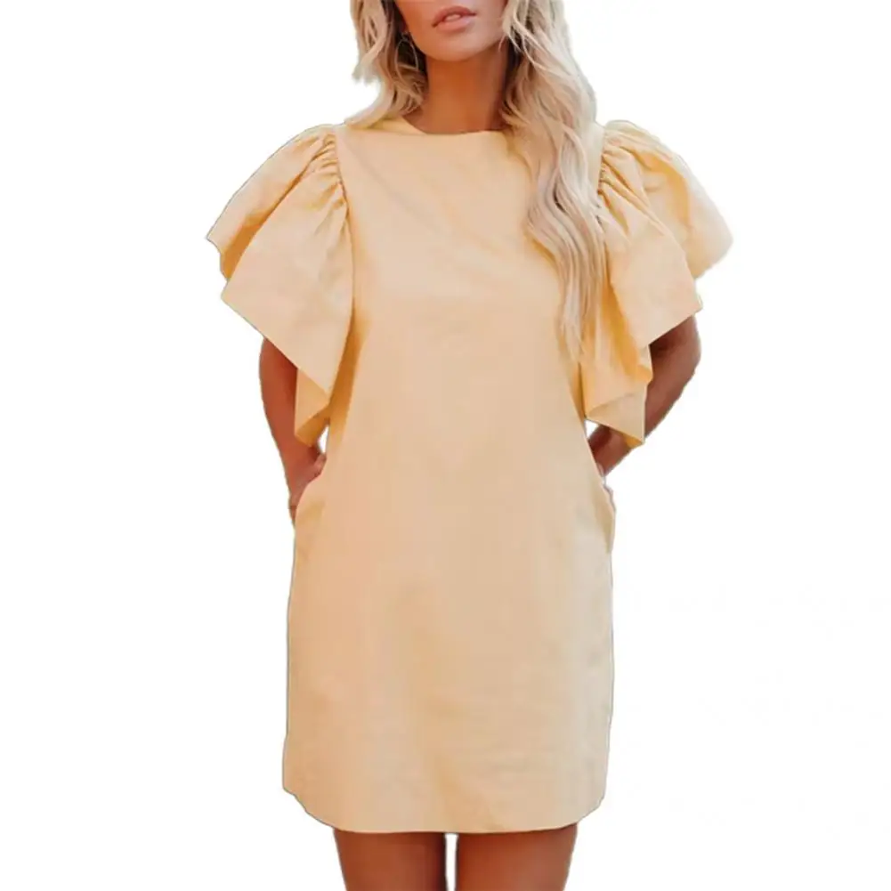 

Soft Texture Popular Summer Elegant Pullover Dress Lightweight Work Dress Thin for Dates