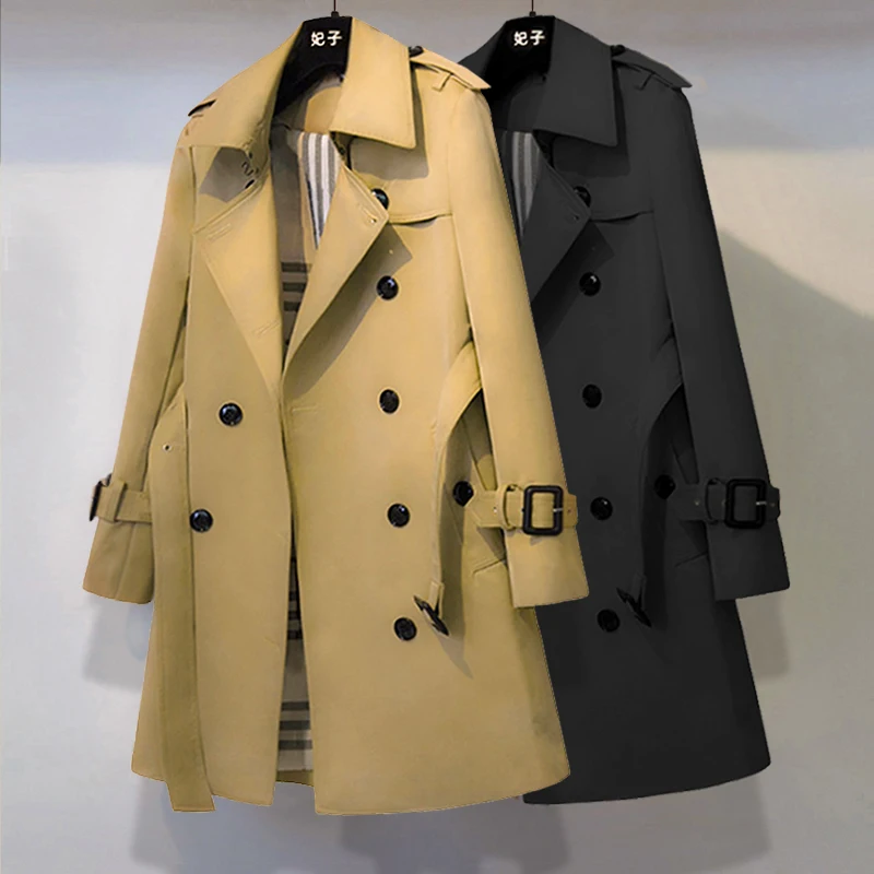 Feizi Concubine ~ Легкая роскошная классика Черный плащ средней длины для женщин весна