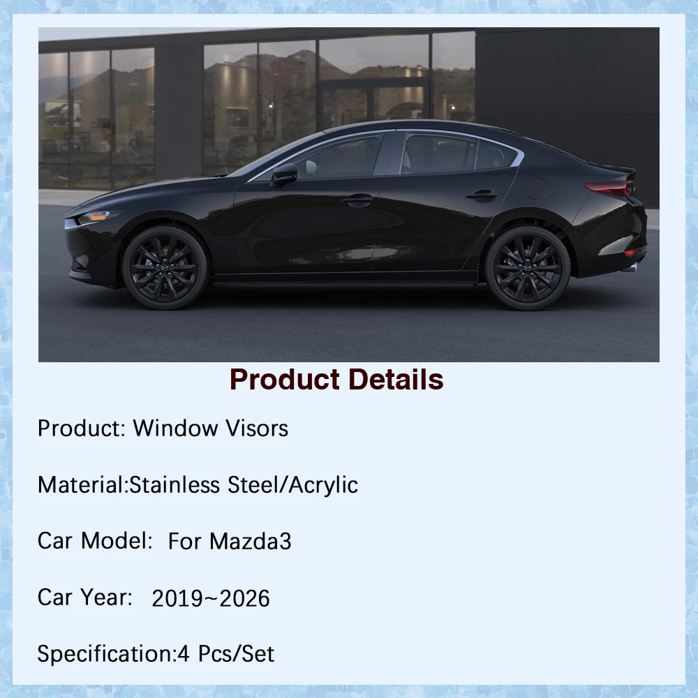 Козырек для автомобиля Mazda3 Mazda 3 BP Sedan 2019 ~ 2026 водонепроницаемый козырек от дождя