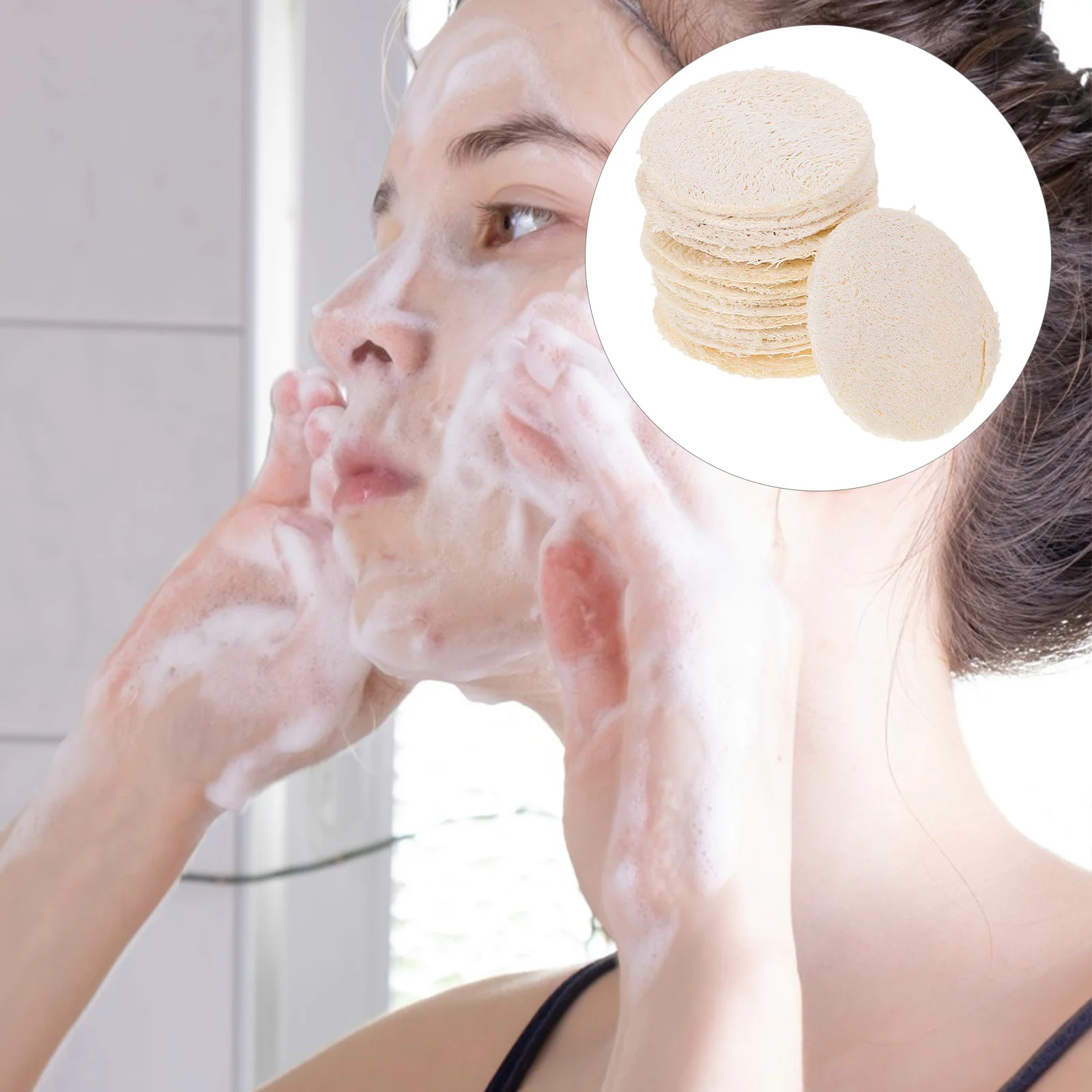 

18 Pcs Natural Loofah Sponge Face Scrubber Pads Men Sponges Dish Towels Exfoliator Exfoliating Women Facial