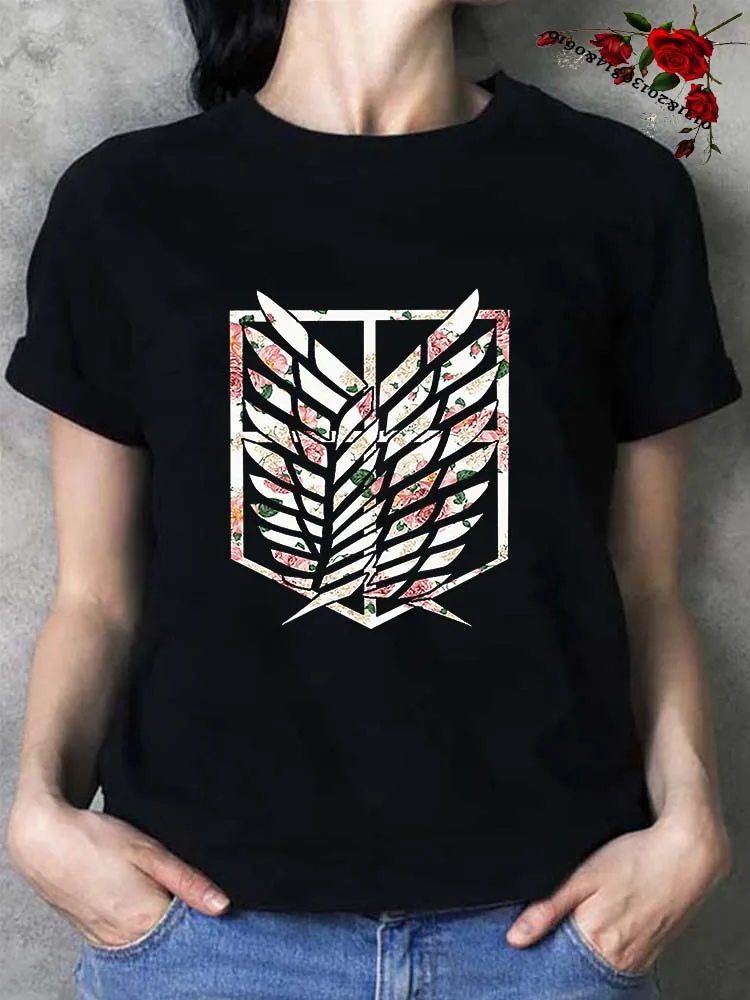 

Anime Attack on Titan Comics Printing T-Shirts Female Harajuku Brand Tshirt Summer Crewneck Clothing Fashion Oversize T-Shirts