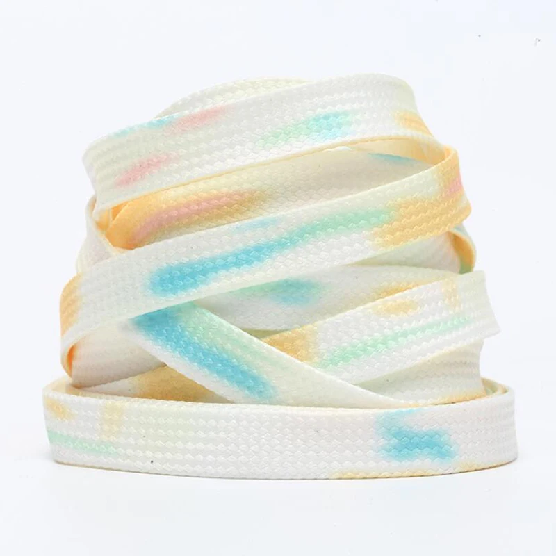 Flat Shoelaces Rainbow Color Shoe Laces Casual Canvas Shoes Colorful Shoelace Print Gradient Suitable For All Unisex 1 Pair
