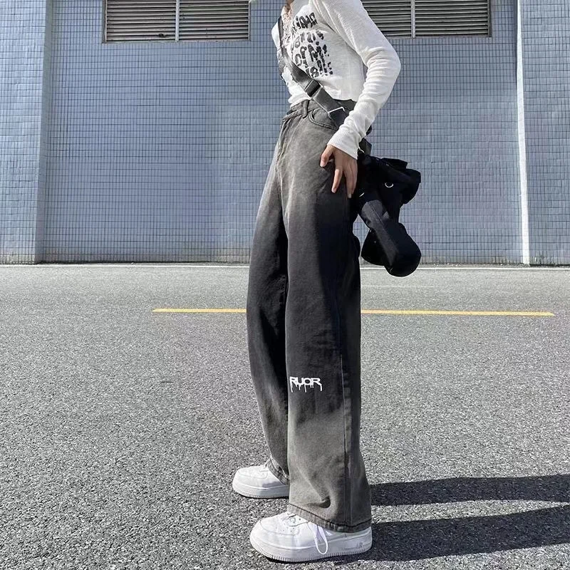 Straight Leg Jeans Women 2023 Fashion Women's Pants Vintage Clothes Denim Female Clothing Streetwear Y2k Woman High Waist