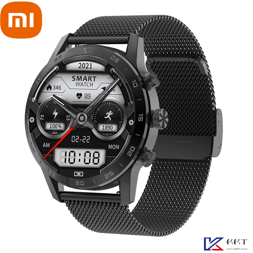 

Смарт-часы XIAOMI мужские с поддержкой Bluetooth и функцией беспроводной зарядки, экран 1,39 дюйма