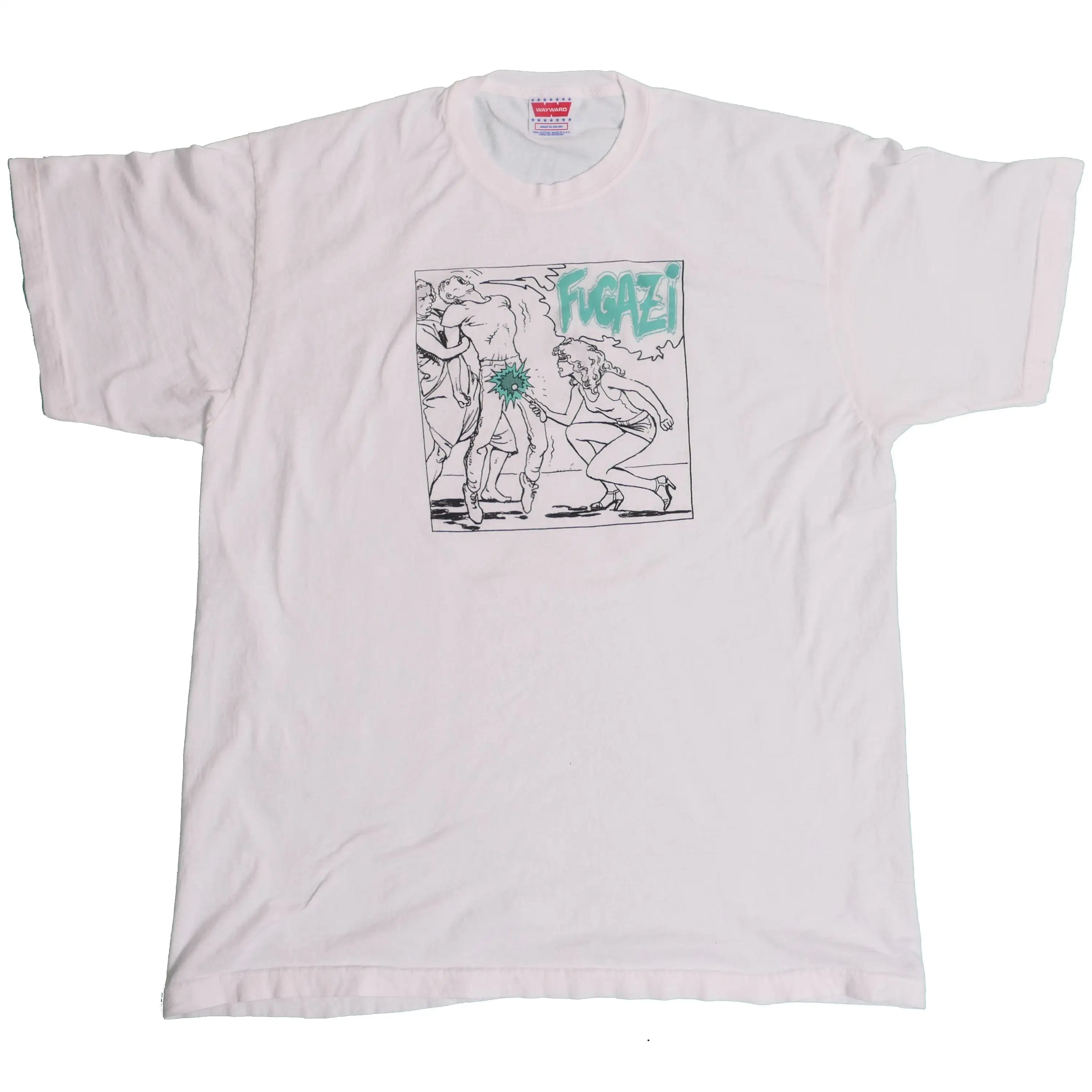 Футболка Fugazi Pleasure Pain Hardcore Band Post Punk New Wave Comic Art Alternative Rock Indie Heavyweight Boxy Fit Made In Usa