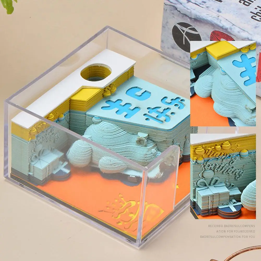 

Birthday Bear 3D Paper Engraved Note Paper Sticky Notes Notebooks Gifts Paper Christmas Book Stationery Notes Drawing Cute F4K9