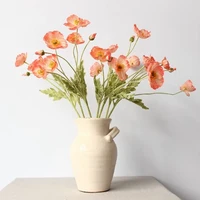 artificial flowers poppy silk flowers long stem housewarming table decoration for home wedding gifts guests bouquet decoration