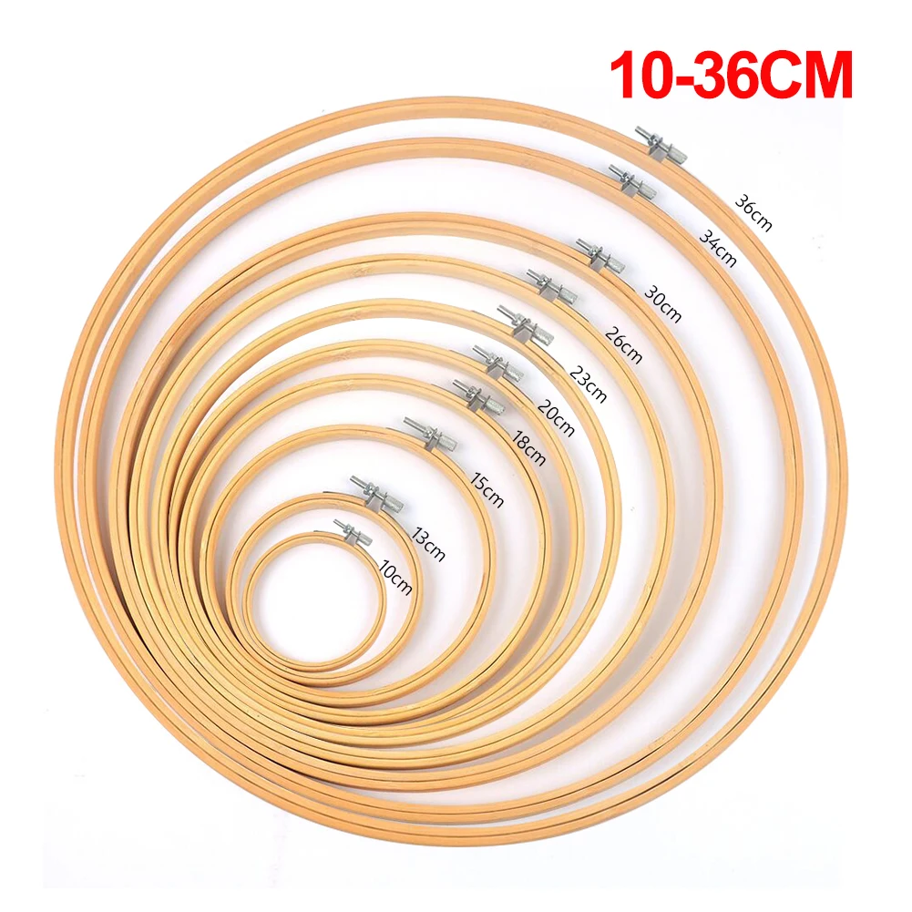 

10-36cm DIY Embroidery Hoop Tool Cross Stitch Needle Art Craft Round Bamboo Frame Wooden Sewing Tools Home Deco