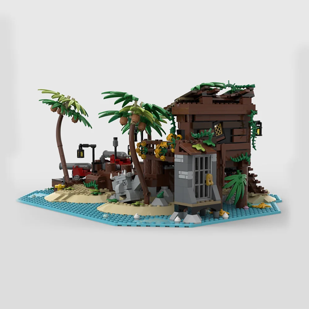 Новая серия пиратов в средневековом стиле MOC остров каюта наездник творческие