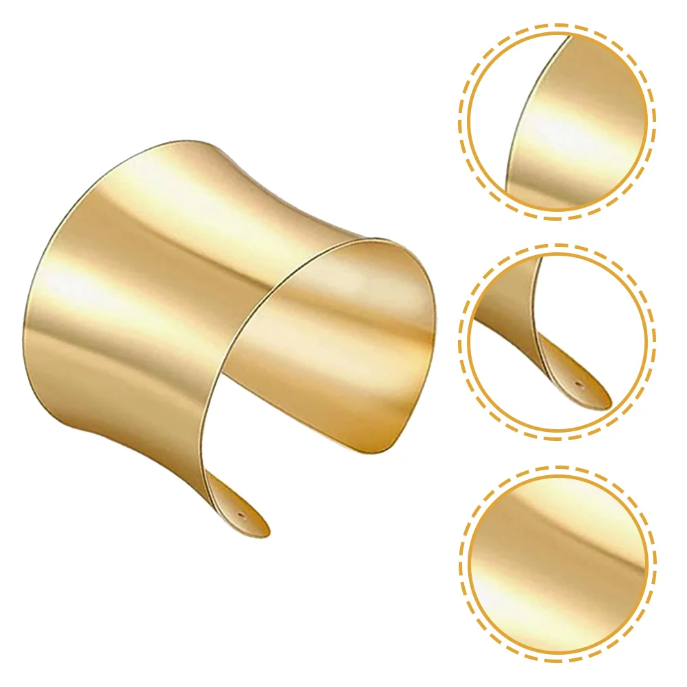 

2 Pcs Wristband Metal Bracelet Womens Jewelries Wide Cuff Gold Bangles Alloy Bracelets Wrists Woman Adjustable