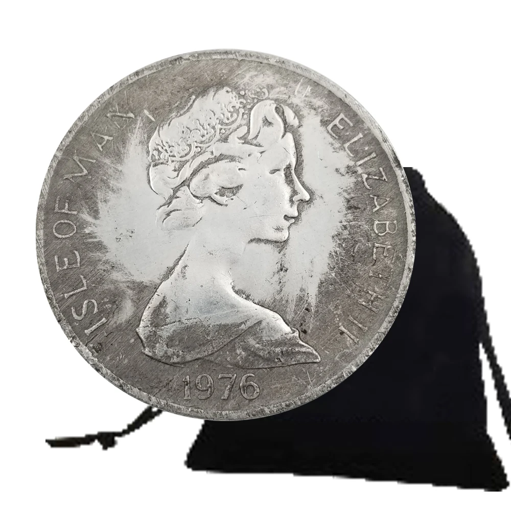 

1976 Luxury Britain Elizabeth II Queen Art Coin Commemorative Coins/Pocket Lucky Coin Party Collection Memorial Coin+Gift Bag