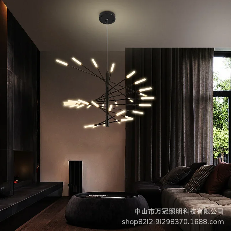 Вилла дуплекс светодиодная люстра подвесной регулируемый золотой черный