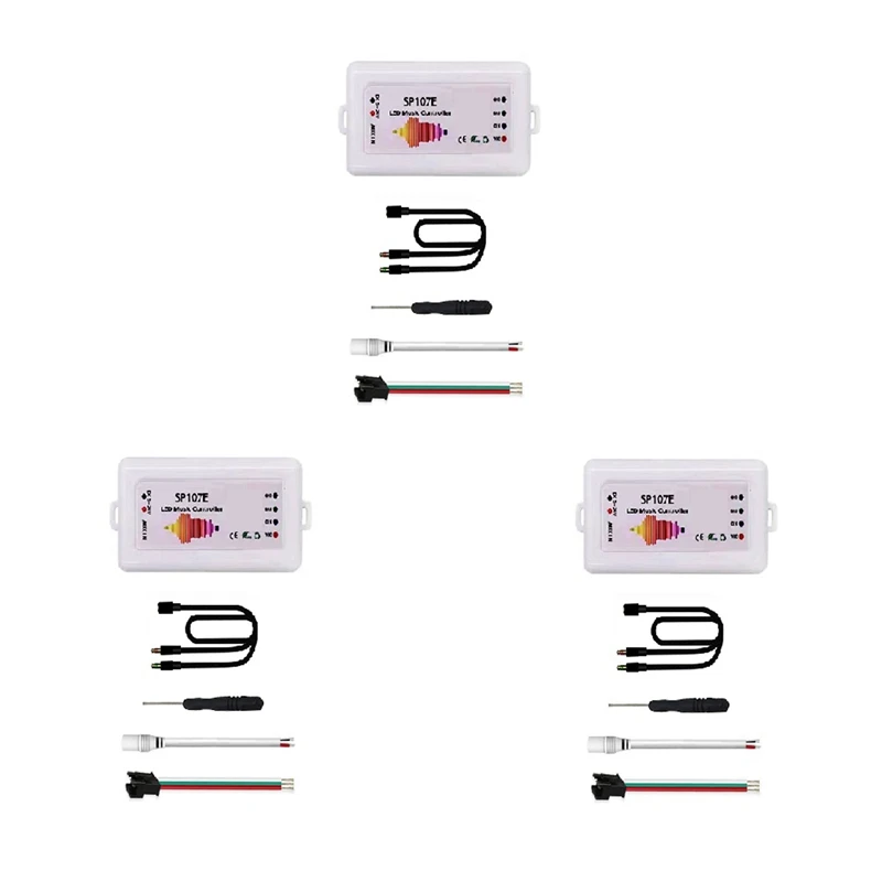 

3Pcs SP107E Bluetooth LED Music Controller Full Color Pixel IC Controllers By Smart Phone APP For WS2811 LED Strip
