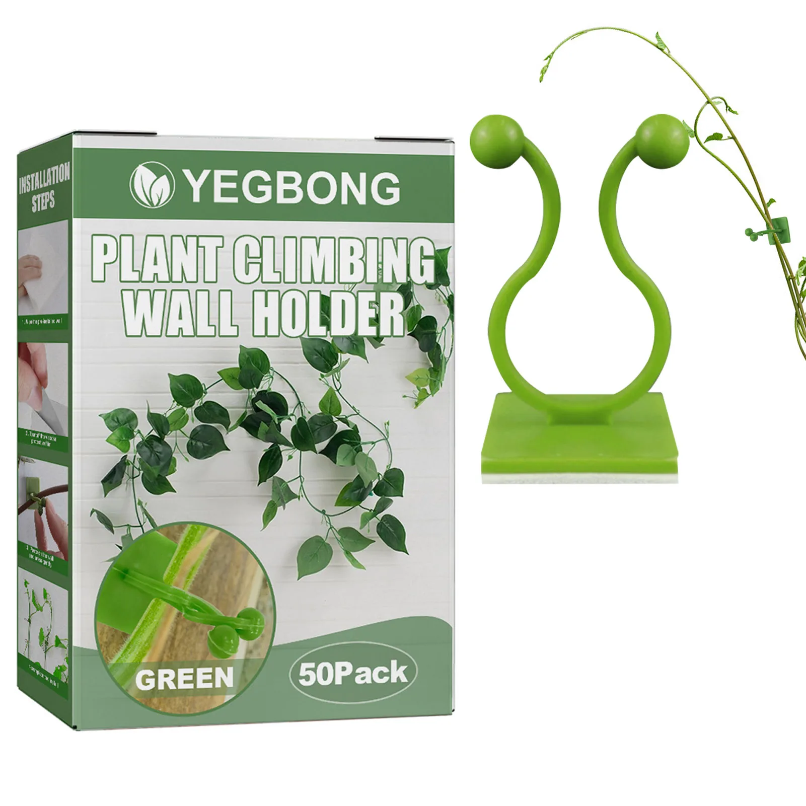 

50 Pcs Plant Climbing Fixture Clips Self-Adhesive Plant Wall Fixer Clip Wall Vines Sticky Fixture Hooks For Climbing Plants