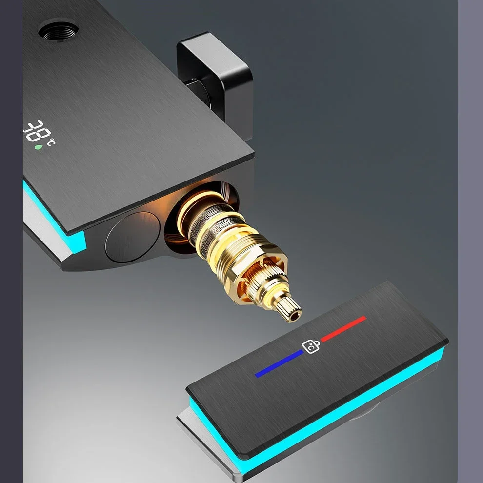 Новый цифровой душевой набор для фортепиано латунный смеситель ванной комнаты с