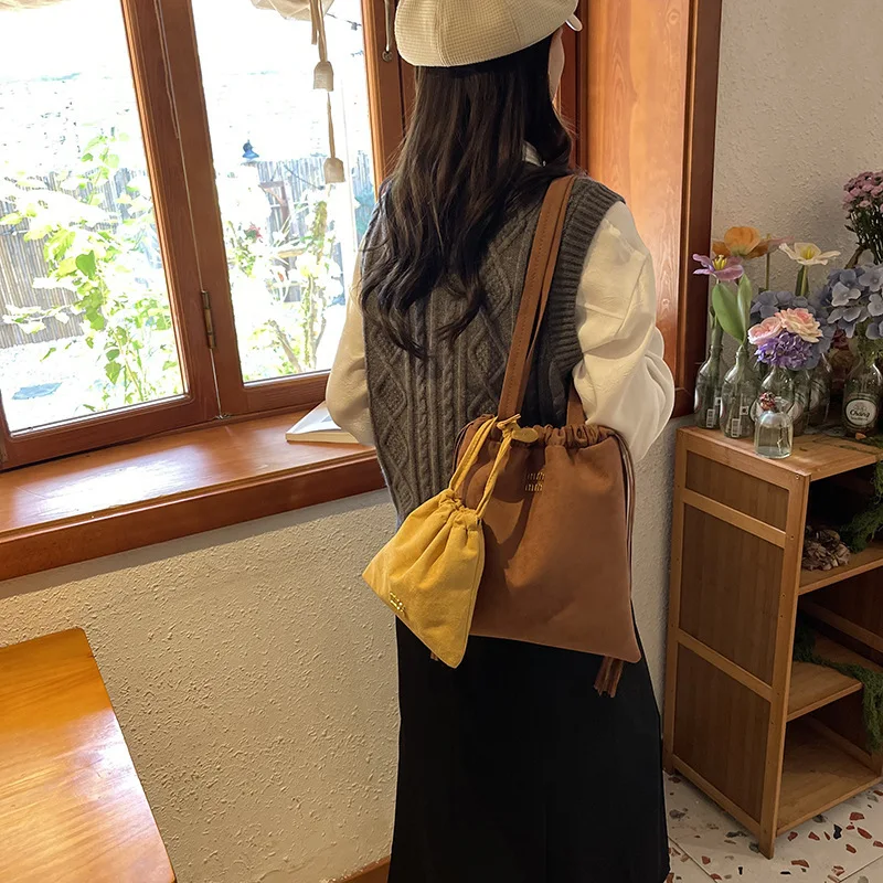 Модная сумка-ведро на шнурке женская версия Instagram модная сумка плечо большой