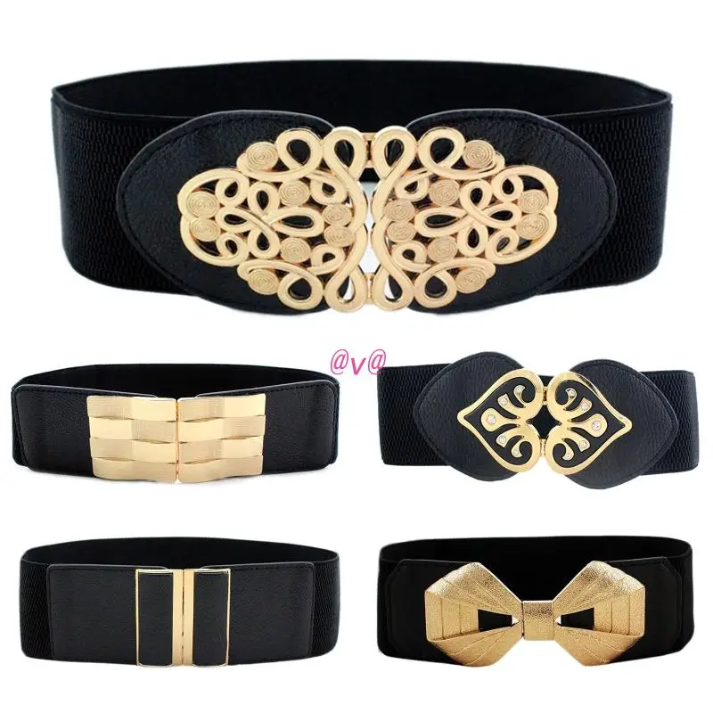 

Женский узкий пояс для платьев, эластичный пояс в стиле ретро, регулируемый размер