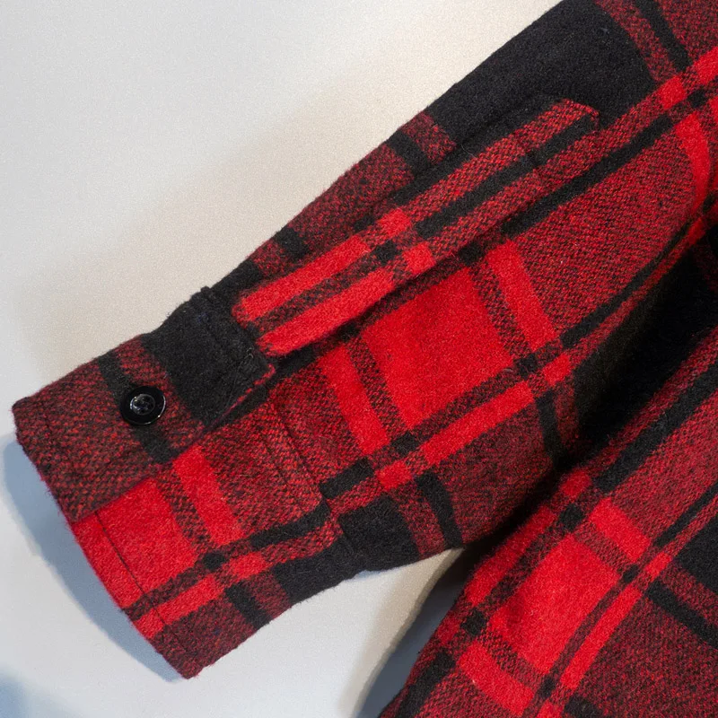 Thick Fabric Cotton Striped Plaid Red VETEMENTS Shirt Jacket Men Women High Street V Shape Blouse