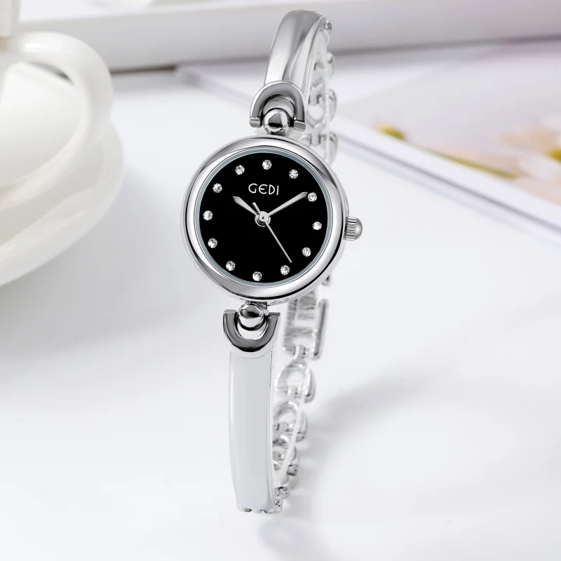 INS Style Simple Design Small Exquisite round Dial Bangle Watch Fashionable Korean All-Match Quartz Watch