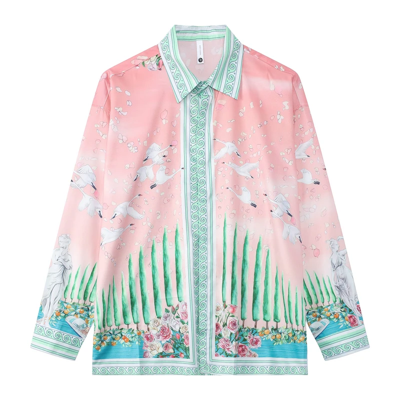 

Рубашка унисекс с отложным воротником, в стиле хип-хоп