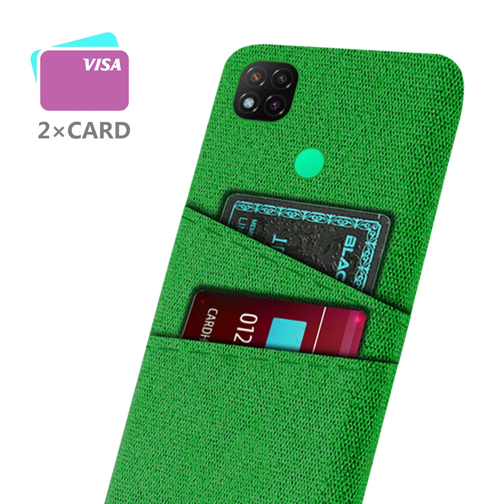 

For Xiaomi Redmi 9C Case Luxury Dual Card Fabrics Texture Cover for Xiaomi Redmi 9C NFC Coque on Redmi9C 9 C Funda 6.53''