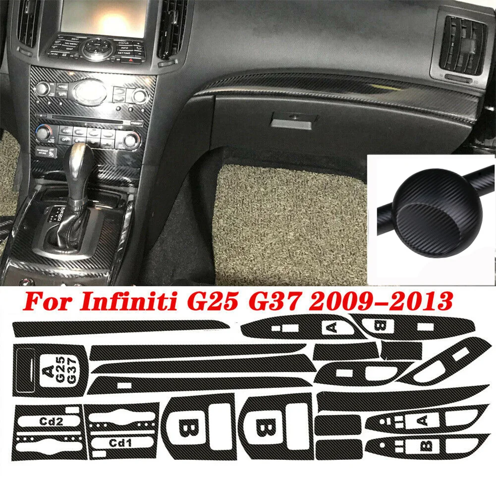 

1 Set 3D Carbon Fiber Pattern Interior DIY Trim Decals For Infiniti G25 G37 2009-2013 Car Interior Accessories