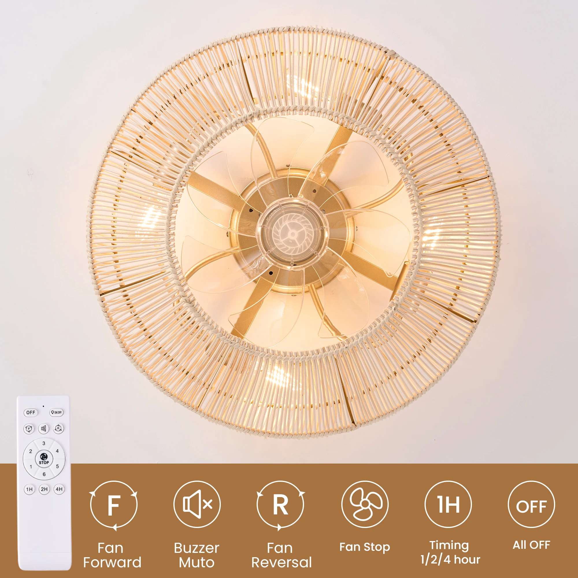 Потолочный светильник в скандинавском стиле для спальни винтажный вентилятор из