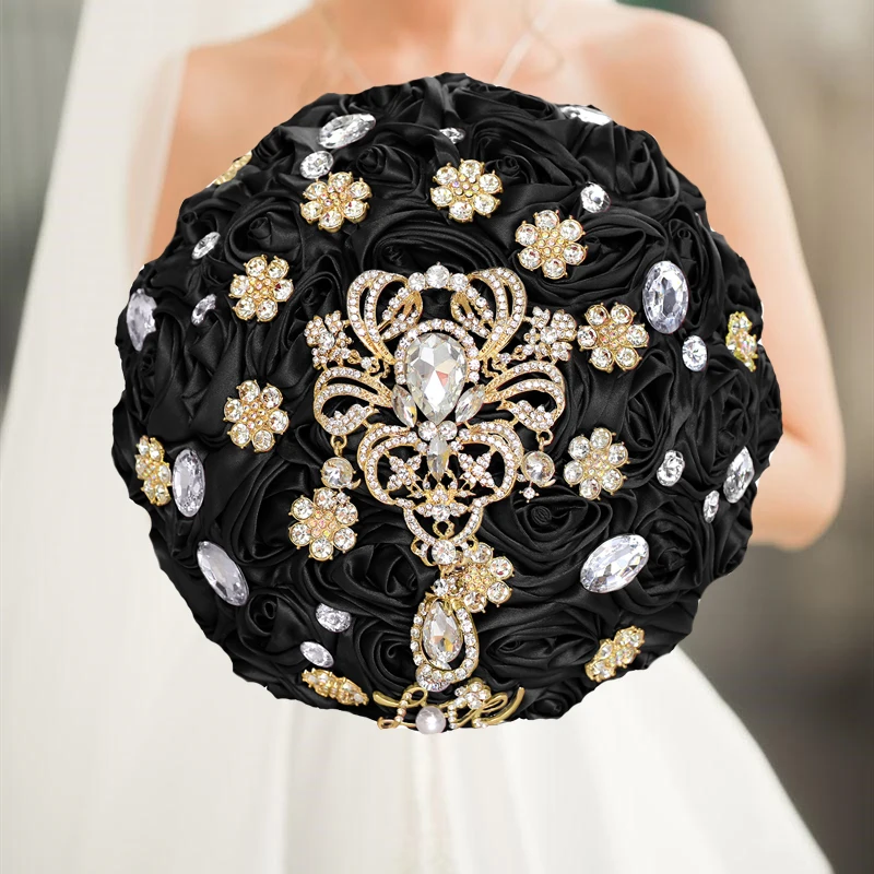 

Black Wedding Bouquet Bridesmaid Bridesmaid Holding Flowers for Wedding Decoration